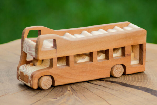 Drewniany model autobusu "Londyński Bus"