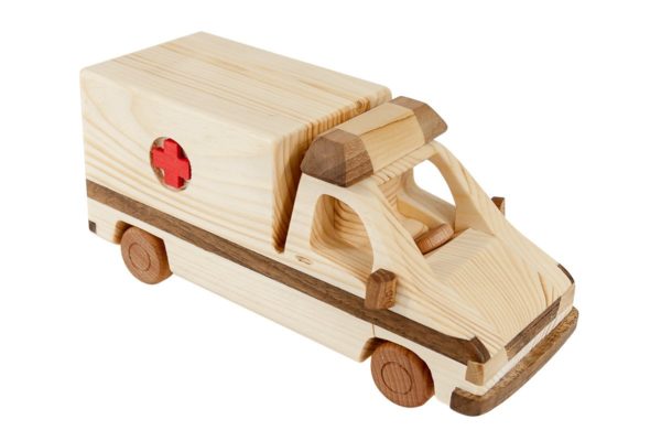 Samochód z drewna "Ambulans"