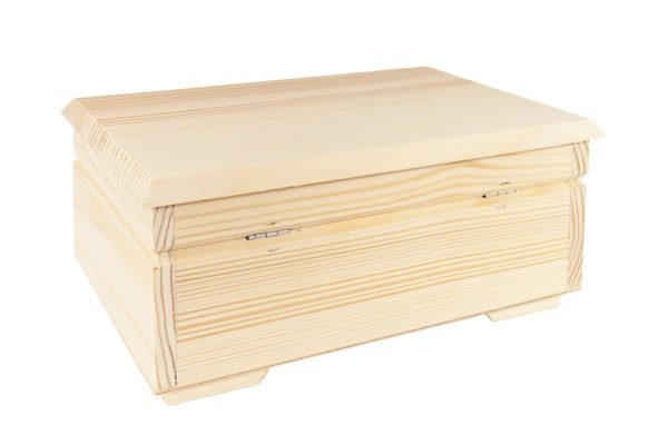 Drewniany kuferek z szufladami