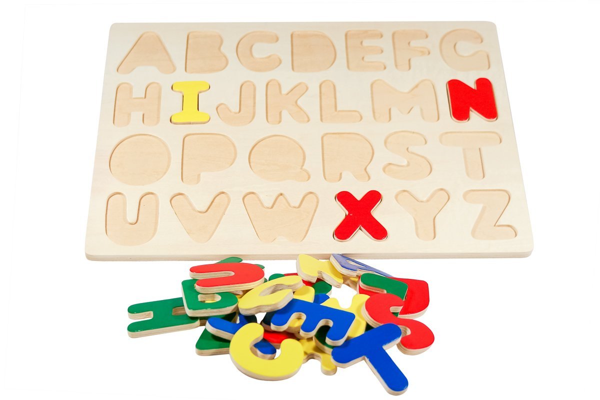 Drewniana układanka alfabet