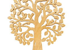 Ozdoba z drewna - ażurowe drzewko z ptakami i wiewiórkami