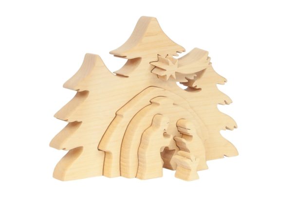 Stajenka, szopka bożonarodzeniowa z drewna