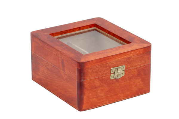 Ozdobne pudełko, herbaciarka z drewna z oknem