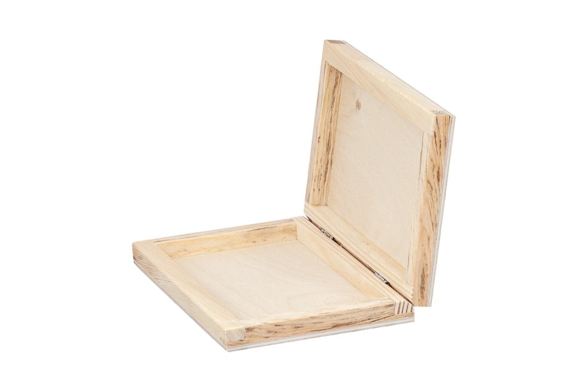 Płaskie pudełko z drewna na drobiazgi, banknoty