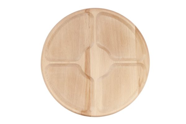 Drewniany półmisek, talerz dzielony na 4 części