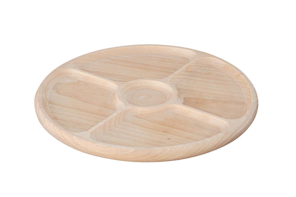 Drewniany półmisek, talerz dzielony na 4 części