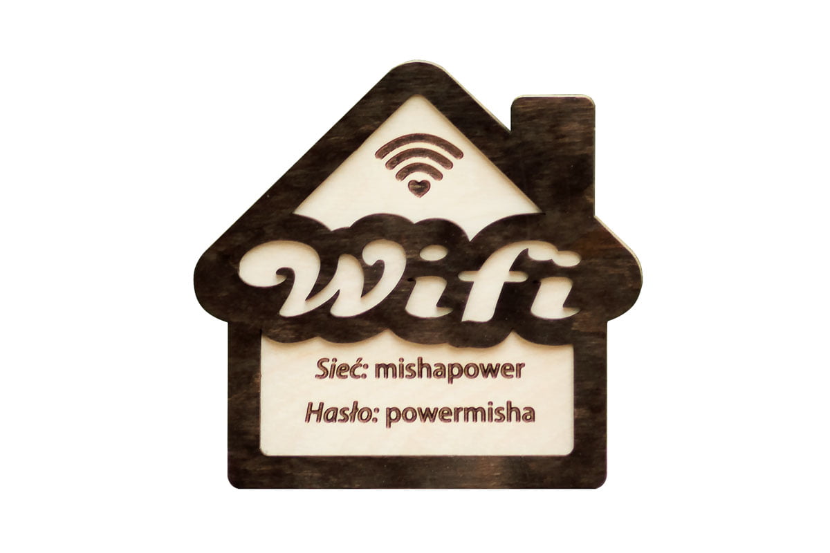 Tabliczka wisząca „domek” z hasłem wifi