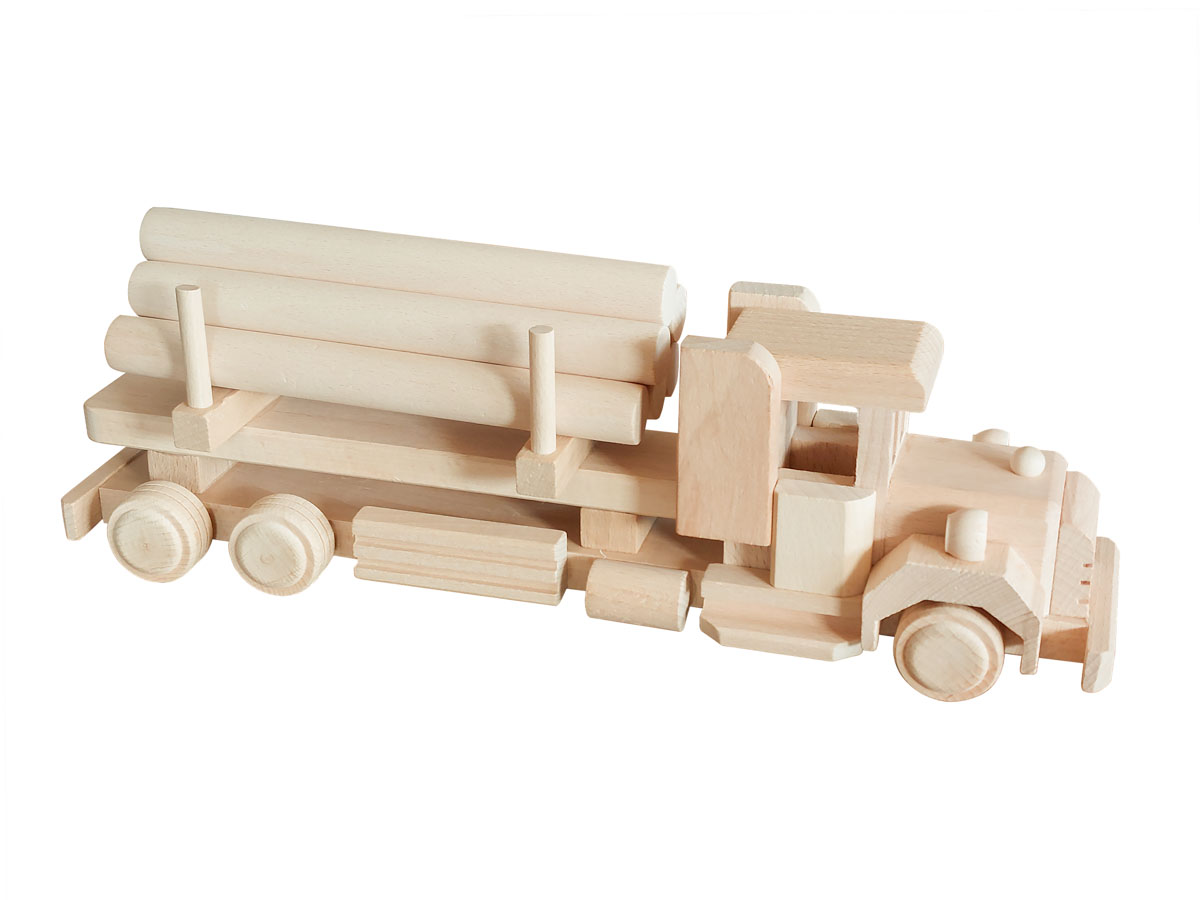 Model ciężarówki z ładunkiem drewna