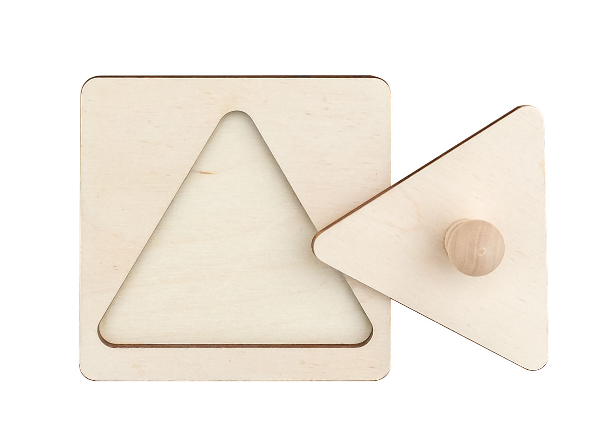 Drewniane puzzle Montessori: trójkąt